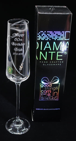 Single Diamanté Champagne/Prosecco Birthdays (PCSL516CH)
