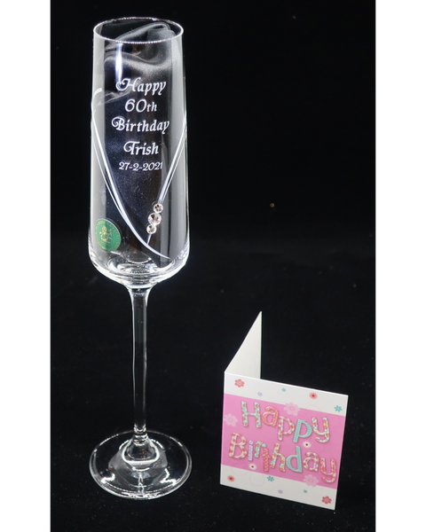 Single Diamanté Champagne/Prosecco Birthdays (PCSL516CH)