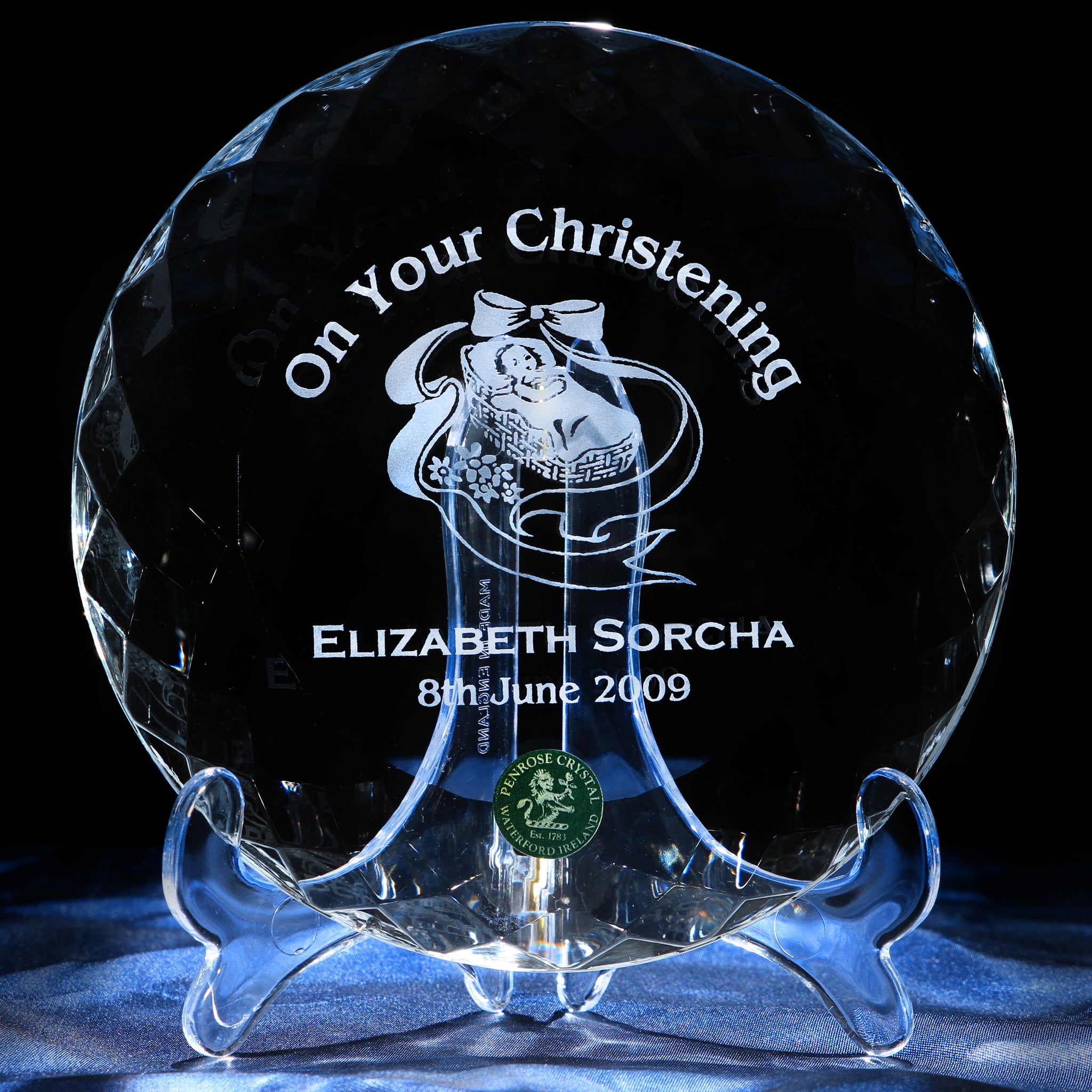 Christening Crystal Plate PC724 - Penrose Crystal Waterford
